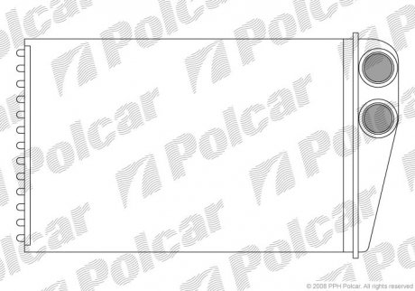 Радиатор печки Renault Megane II 1.9 dCi 2002/09 > Renault Megane, Scenic, Grand Scenic Polcar 6012N8-1