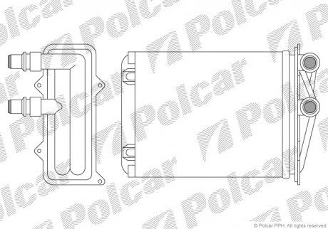 Радиатор печки Opel Vivaro Renault Trafic 1.9D-2.5D 03.01- Renault Trafic, Opel Vivaro Polcar 6026N8-1