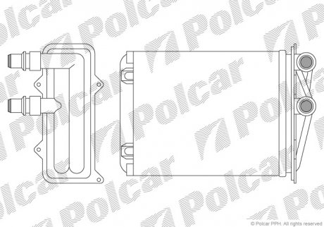 Радиатор печки Opel Vivaro Renault Trafic 1.9D-2.5D 03.01- Renault Trafic, Nissan Primastar, Opel Vivaro Polcar 6026N8-1