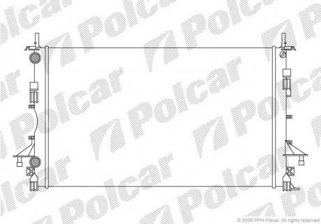 Купить Радиатор охлаж. двигателя Renault Laguna II 1.6-1.8-2.0-1.9 dCi 01- Renault Laguna Polcar 603708A1 (фото1) подбор по VIN коду, цена 2463 грн.