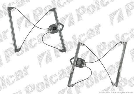 Склопідйомник електричний без електромотора LAGUNA II 05- Polcar 6037PSG2