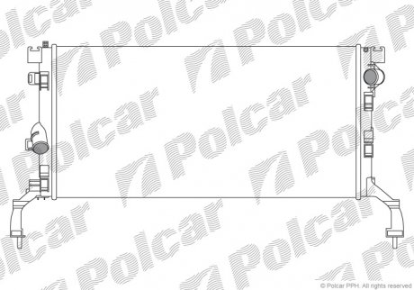 Радиатор охлаждения двигателя RENAULT LAGUNA III 1.5D/2.0D 10.07- Renault Laguna, Latitude Polcar 603908-1