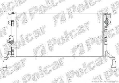 Радіатор охолодження двигуна RENAULT LAGUNA III 1.5D/2.0D 10.07- Renault Laguna, Latitude Polcar 603908-1