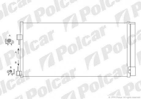 Радиатор кондиционера Renault Laguna III, Latitude 1.5D-3.5 10.07- Renault Laguna Polcar 6039K8C1
