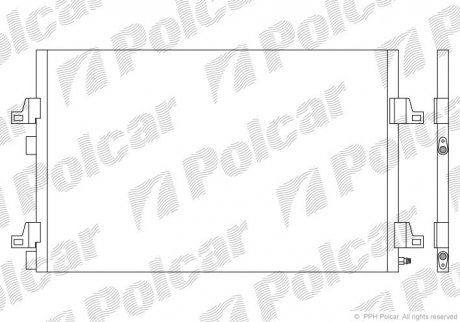Радиатор кондиционера Renault Espace IV, Megane II 1.6-3.5 11.02- Renault Espace, Megane Polcar 6052K8C2