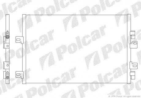 Купити Радіатор кондиціонера Renault Kangoo 1.5dCi 01- Renault Kangoo Polcar 6061K8C2 (фото1) підбір по VIN коду, ціна 2758 грн.
