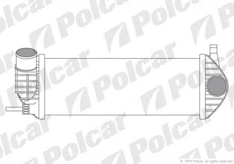 Купити Радіатор інтеркулера Renault Kangoo Polcar 6062J8-2 (фото1) підбір по VIN коду, ціна 2947 грн.