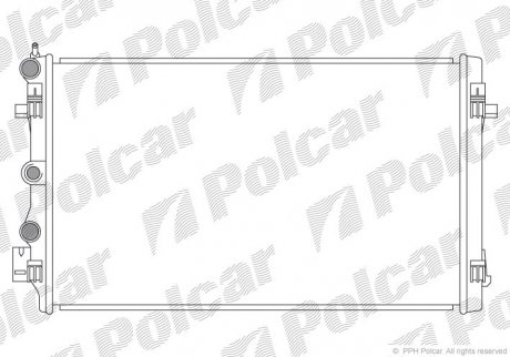 Купить РАДИАТОР ДВИГАТЕЛЯ VW Skoda 1.0-1.4 TSI 2007- Audi A1, Seat Ibiza, Volkswagen Polo, Skoda Fabia Polcar 673208-1 (фото1) подбор по VIN коду, цена 2505 грн.