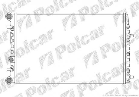 Радіатор охолодження Skoda Fabia 1.0-2.0 08.99- Skoda Fabia, Volkswagen Polo, Seat Ibiza, Cordoba, Skoda Roomster Polcar 691308A5