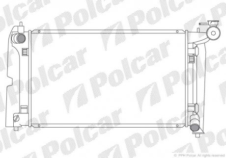 Радиатор охлаждения Toyota Avensis, Corolla, Corolla Verso 1.4/1.6/1.8 10.01-03.09 Polcar 811308-1