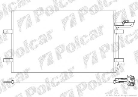 Радиатор кондиционера Volvo C30, C70, S40, V50 1.6-2.0D 12.03-12.12 Volvo S40, V50, C30 Polcar 9042K8C2S