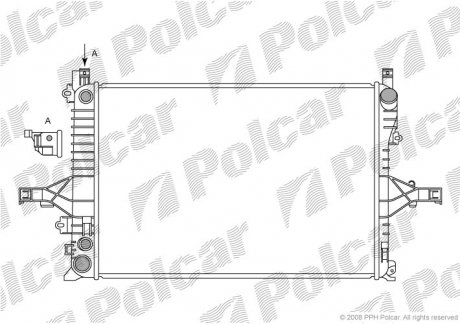 Радиатор охлаждения Volvo S60 I, S80 I, V70, Xc70 I 2.0-3.0 05.98-04.10 Polcar 908008-2