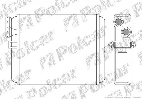 Радиатор печки Volvo S80, V70 II 98- Volvo C70, S80, XC90, XC70, V70, S60 Polcar 9080N8-1