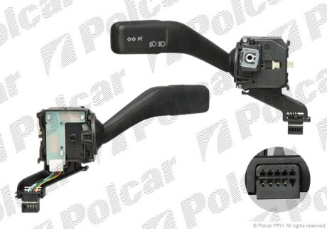 Купить Переключ.поворотов VW Caddy 3Golf 5TouranTiguan SK Octavia A5SuperB Polcar 9513PZS3 (фото1) подбор по VIN коду, цена 1200 грн.