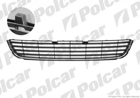 Решітка бампера переднього центральна Volkswagen Golf Polcar 951827-5
