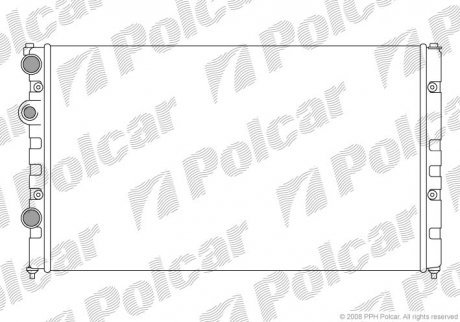 Основной радиатор Seat Cordoba 1.8, 2.0 93-99, Ibiza 1.6, 2.0 95-// VW Caddy II 1.9d 95-04, Polo 1.6i,1.9d 95-01 Volkswagen Passat, Golf, Seat Ibiza, Volkswagen Polo, Seat Cordoba, Volkswagen Caddy Polcar 952408-8