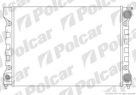 Радиатор VW Golf II 1.6 83-91 Volkswagen Golf, Jetta, Scirocco Polcar 953408A2
