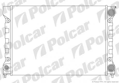 Купить Радиатор VW Golf II 1.6 83-91 Volkswagen Jetta, Golf, Scirocco Polcar 953408A2 (фото1) подбор по VIN коду, цена 1432 грн.