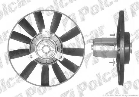 Вентилятор радиатора VW Golf 1.8 93-/Passat 1.9TD 91- Polcar 953823U4-Q
