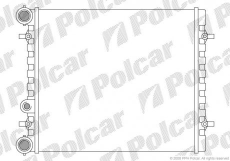 Радиатор Skoda Octavia 1.4/1.6 09.96- Volkswagen Golf, Seat Toledo, Volkswagen Bora, Seat Leon, Skoda Octavia Polcar 954108A1