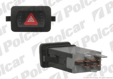 Купити Кнопка аварійного сигналу Volkswagen Golf, Bora Polcar 9541P-30 (фото1) підбір по VIN коду, ціна 541 грн.