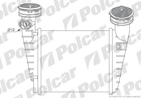 Радіатор інтеркулера VAG Superb/Passat 1.8T AWT 2001- Volkswagen Passat, Skoda Superb Polcar 9548J8-2