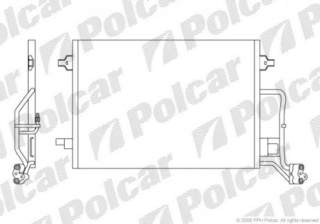 Радіатор кондиціонера Skoda Superb I VW Passat 1.6-2.8 08.98-03.08 Volkswagen Passat, Skoda Superb Polcar 9549K8C1S