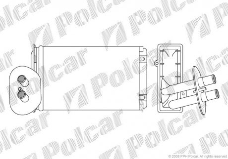 Радіатор отопителя VW T4 91- (+AC) Polcar 9566N8-3