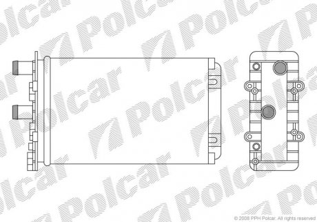 Радиатор печки VW Transporter T4 (Trunk Cabin) 1.8-2.8/D 90- Polcar 9566N8-4