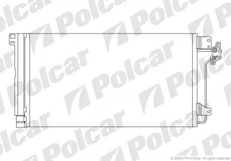 Купить Радиатор кондиционера VW T5 1.9 2.5TDI 03- Volkswagen Multivan, Transporter Polcar 9568K8C1 (фото1) подбор по VIN коду, цена 3621 грн.