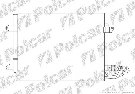 Радиатор кондиционера VW Touran 04-/ Caddy 04-/ Golf Plus 05- Polcar 9578K8C1S