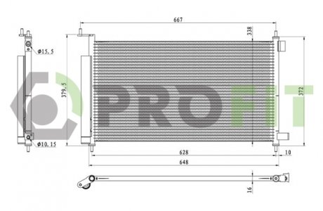 Конденсер кондиціонера PROFIT 1622C1