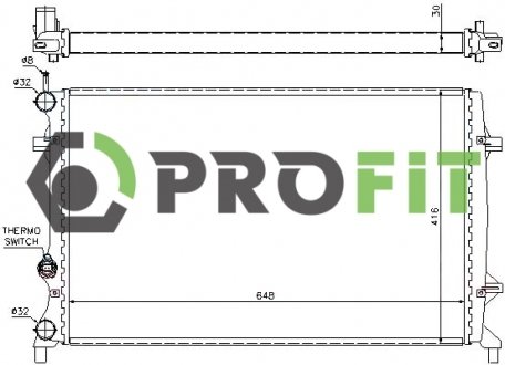 Радиатор охлаждения Volkswagen Jetta PROFIT 1740-0024