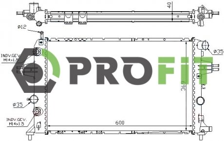 Купити Радіатор охолоджування PROFIT 1740-0259 (фото1) підбір по VIN коду, ціна 3372 грн.