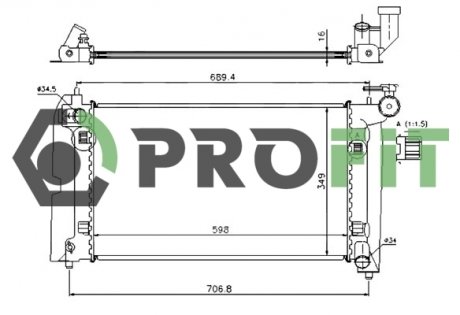 Радиатор охлаждения Toyota Corolla, Avensis PROFIT 1740-0400