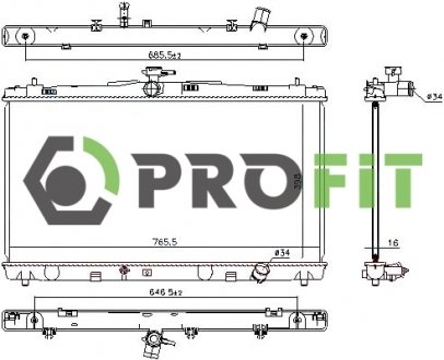 Купити Радіатор охолоджування PROFIT 1740-0412 (фото1) підбір по VIN коду, ціна 4544 грн.