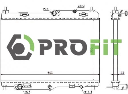 Радиатор охлаждения Ford Fiesta PROFIT 1740-0434
