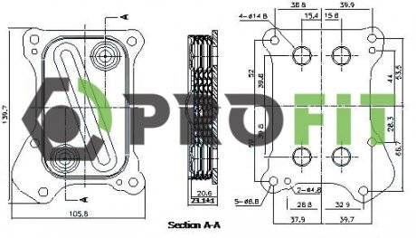 Радиатор масляный Suzuki Swift, Fiat Panda, Grande Punto, Punto, Opel Corsa, Chevrolet Aveo, Fiat Doblo, Lancia Musa, Opel Combo, Meriva, Fiat 500 PROFIT 1745-0005