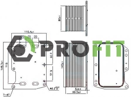 Купить Радиатор масляный PROFIT 1745-0073 (фото1) подбор по VIN коду, цена 1693 грн.