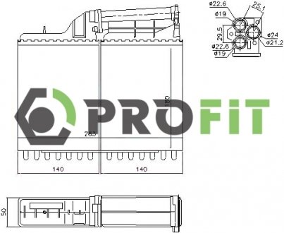 Радиатор печки PROFIT 1760-0065