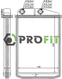 Купить Радиатор печки PROFIT 1760-0090 (фото1) подбор по VIN коду, цена 1746 грн.