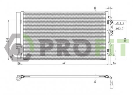 Конденсер кондиционера BMW F20, F30, F32, F21, F34, F31, F22, F33, F36, i8, i3 PROFIT 1770-0067