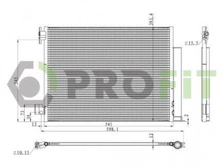 Конденсер кондиціонера Renault Clio, Captur, Logan PROFIT 1770-0099