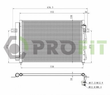 Конденсер кондиціонера Hyundai Getz PROFIT 1770-0142