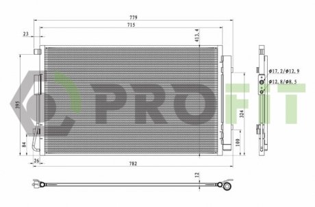 Конденсер кондиционера Hyundai Santa Fe PROFIT 1770-0148