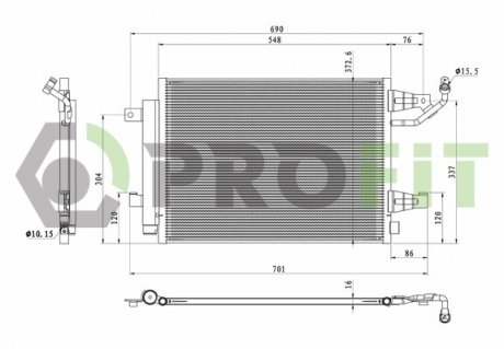 Конденсер кондиционера Smart Forfour, Mitsubishi Colt PROFIT 1770-0253