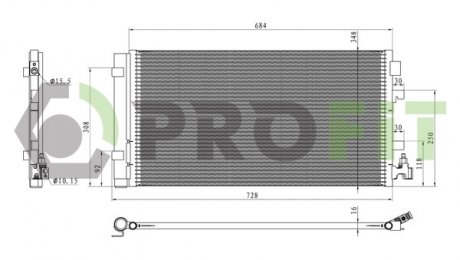 Конденсер кондиционера Renault Megane, Scenic, Grand Scenic PROFIT 1770-0379