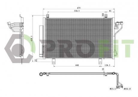 Конденсер кондиціонера Mazda 3, 6 PROFIT 1770-0536