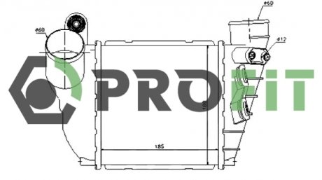 Радіатор наддуву Audi A3, Skoda Octavia, Volkswagen Golf, Bora, Seat Toledo, Leon PROFIT 1780-0004