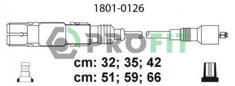 Комплект кабелей высоковольтных Audi A4, A6, A8, Volkswagen Passat, Skoda Superb PROFIT 1801-0126